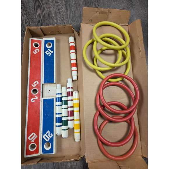 Vintage 9151 South Bend Lawn Play Ring Toss Game 1973 Complete - Picture 4 of 5
